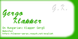 gergo klapper business card